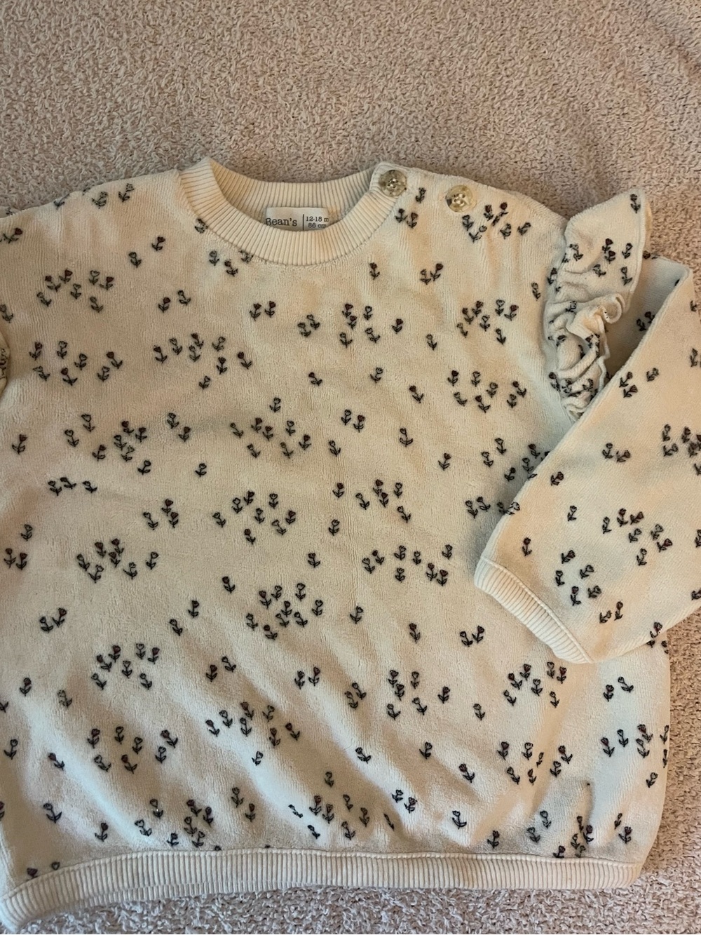 Bean’s baby girl velvet floral sweater